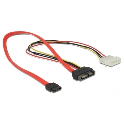 Adapter kablowy SATA Slim Line wt + 4pin zasilania -  SATA 7 pin