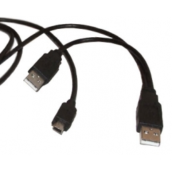 Przejście - Adapter USB typ A 2x wt - mini USB typ C wt