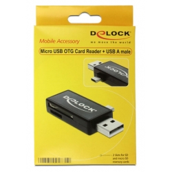 Adapter SD/ SDHC/ MS/ MMC gn - USB-A wt + micro USB-B wt