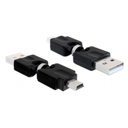 Adapter USB wt - mini USB wt (Obrotowy)