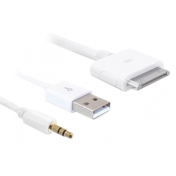 Przyłącze iPhone/ iPod wt - USB 2.0 wtyk + Jack 3,5mm Audio (1.0m)