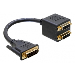 Rozgałęziacz - Adapter DVI wt - 2x DVI gn (kablowy)
