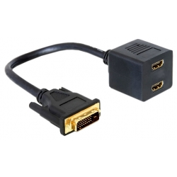 Rozgałęziacz - Adapter DVI wt - 2x HDMI gn (kablowy)