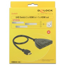 SWITCH HDMI 3 gn wej - 1 gn wyj Z Przełącznikiem 4K 60Hz