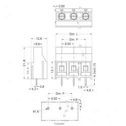 Listwa PCB 3 x 30A/ 300V