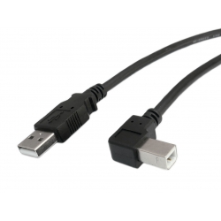 Przyłącze USB A/B wt>wt 1,8M Kątowe Czarne