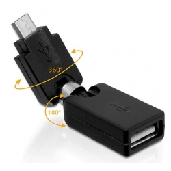 Przejście - Adapter USB typ A gn - Micro USB wt (Obrotowe)