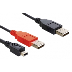 Przyłącze 2x USB typ A wt - USB mini typ B wt (0,3M)