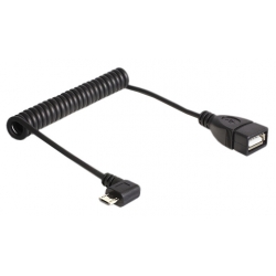Przyłącze USB typ A gn - USB micro typ B wt kątowy (0.5M)