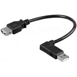 Przejście - Adapter Kątowy USB typ A wt - USB typ A gn Kablowe 15cm