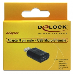Adapter iPhone, iPad 8pin wtyk - micro USB-B gn