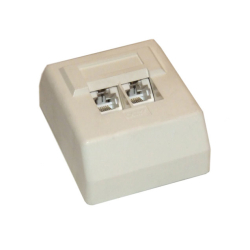 Podwójne Gniazdo Modularne Natynkowe RJ 45 (puszka)