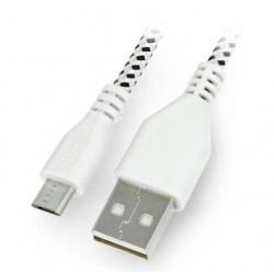 Przyłącze USB typ A wt - USB micro typ B wt (3.0M) Oplot Nylonowy