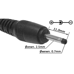 Przyłącze USB typ A wt - Wtyk DC 0,7/2,5mm  (1.2m)