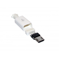 Wtyk Micro USB-B 5p Biały