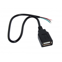 Gniazdo USB typ A Wyprowadzenie Kablowe 30cm