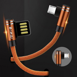 Przyłącze USB typ A wt - USB micro typ B wt (1.0M) W Brązowym Oplocie