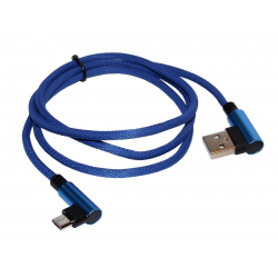 Przyłącze USB typ A wt - USB micro typ B wt (1.0M) W Niebieskim Oplocie