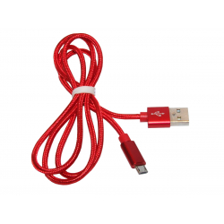 Przyłącze USB typ A wt - USB micro typ B wt (1.0M) W Czerwonym Oplocie