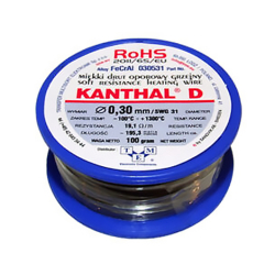 Drut Oporowy Grzejny Kanthal D 0.30mm 100 gram