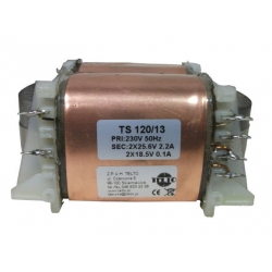Transformator TS 120/13 230/2x25.6V 2.2A, 2x18.5A 0.1A